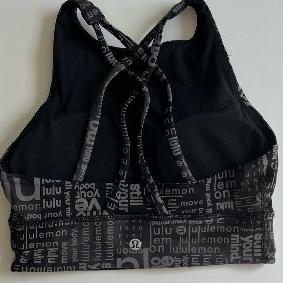 Lululemon 4 Logo Energy Bra High-neck Longline Medium Support B–d Cups Racerback - Picture 3 of 4